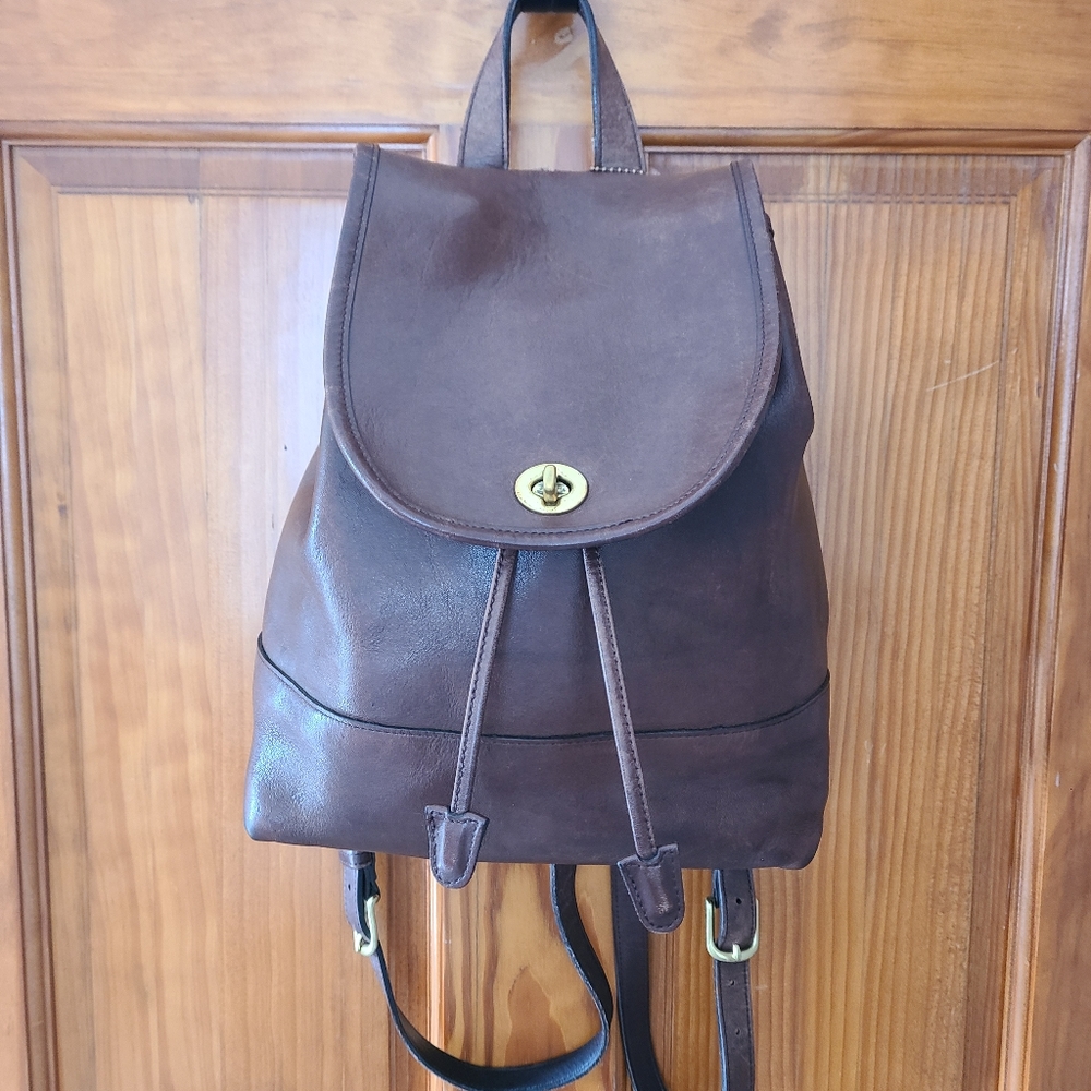Vintage Coach Brown Leather Vintage Backpack 9791 Gem